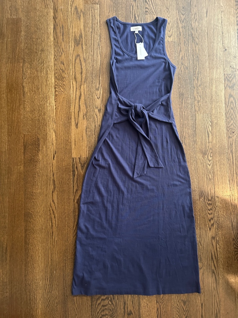 l*space Navy Sleeveless Ribbed Tie-Waist Maxi Dress